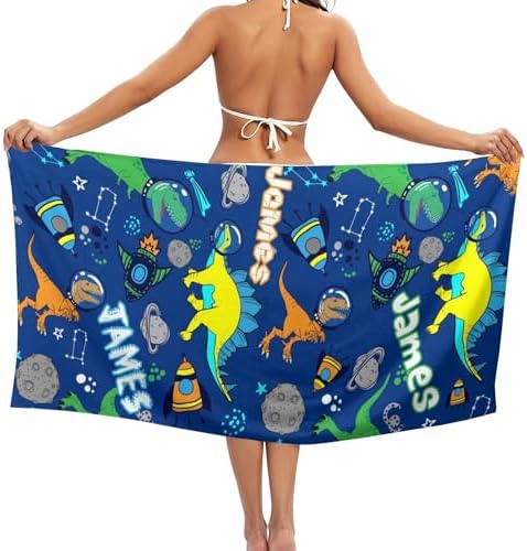 Personalized Dinosaur Beach Towel for Kids Boys