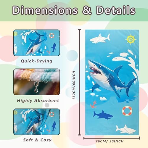 Perfect Beach Towels for Boys 30x60 Lightweight Microfiber Sand-Free
