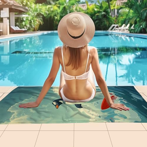 WZOMT Microfiber Penguin Beach Towel Oversized - The Perfect Summer Essential
