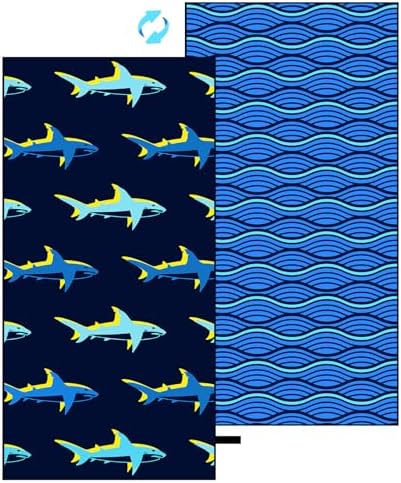 MelonBoat Shark Beach Towel Bright Lightweight Ideal for Travel Swimming