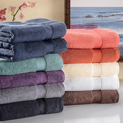 Superior Zero Twist 100 Cotton Bath Towel Set of 2 Midnight Blue