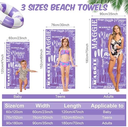 Hoomall Custom Beach Towel with Name for Kids and Adults