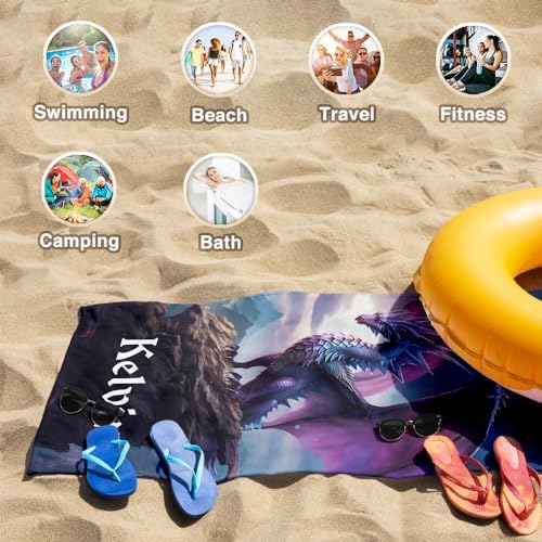 Personalized Dragon Beach Towel