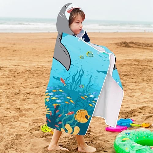 FUTBU Shark Hooded Beach Towel