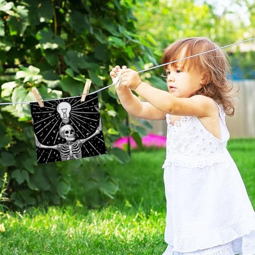 Stay Clean All Day - PachyLuu Skeleton Lightbulb Pattern Washcloth Set