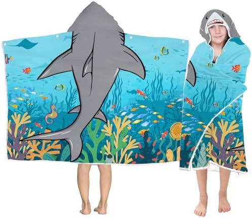 FUTBU Shark Hooded Beach Towel