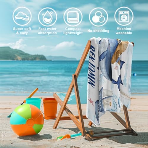 Personalized Beach Towels for Boys with Custom Name