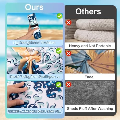 Beach Towels - 2 Pack Extra Large Beach Towels Set for Vacation