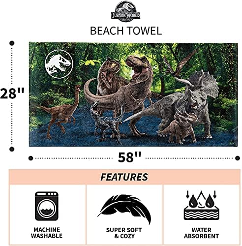 Jurassic World Family Reunion Beach Towel Soft Cozy