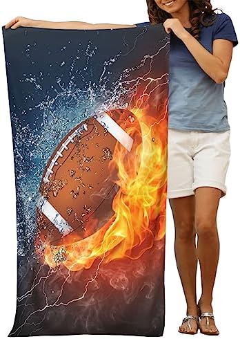 VOOHDDY American Football Ball Sport Beach Towel