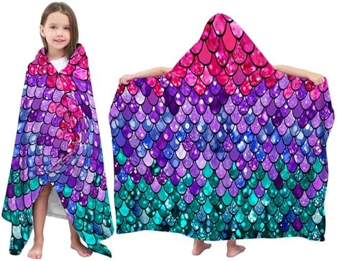 Mermaid Hooded Beach Towel for Kids