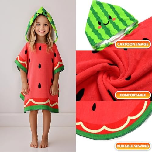 PinkSheep Kids Beach Towel with Hood and Buckle