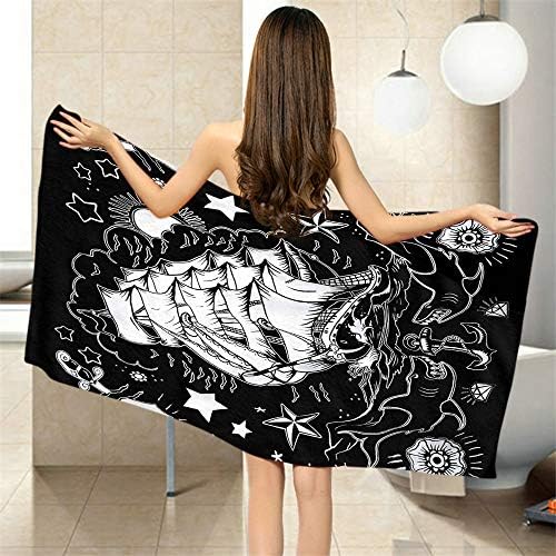 Luxury Nautical Bath Towels - Shark Boat Towels for Home Beach Camping