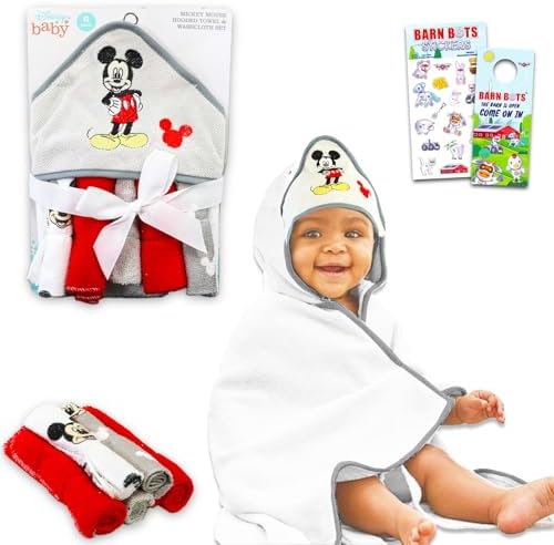 Disney Mickey Mouse Hooded Towel Set for Babies