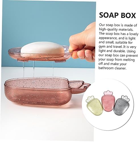 Ciieeo 3pcs Cartoon Soap Holder with Double Drain