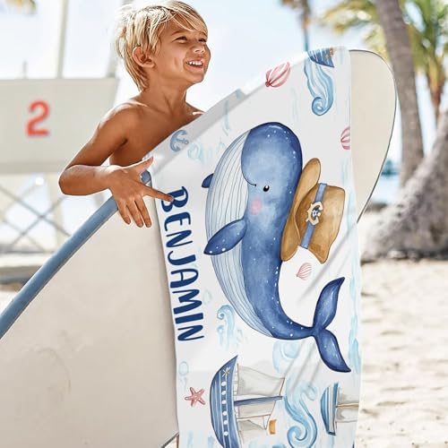 Personalized Beach Towels for Boys with Custom Name