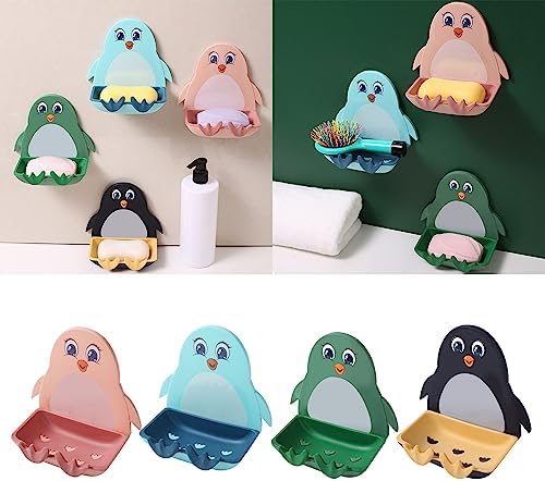 Wall Mounted Penguins Soap Box Decorative for Kids