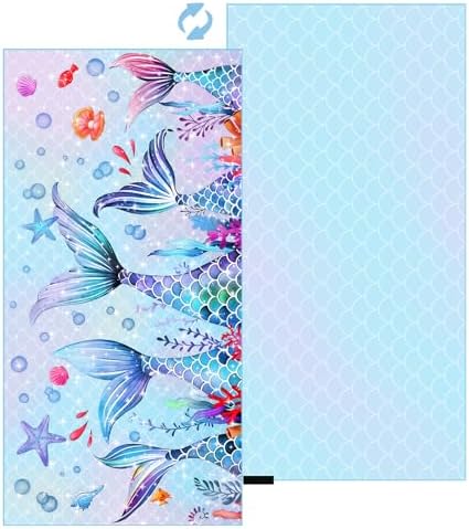 MelonBoat Mermaid Microfiber Beach Towel Quick-Dry Sand-Free for Girls