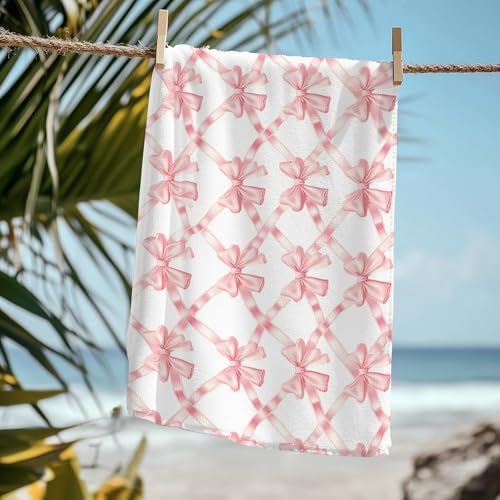 Coquette Preppy Bow Beach Towel