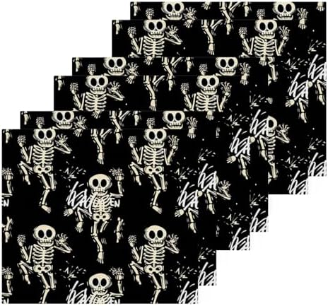 PaChyLuu Halloween Skeleton Washcloths - Fun Durable 12x12 Cleaners for BathGymTravel