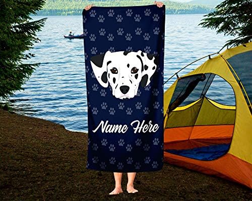 Personalized Dalmatian Face Beach and Bath Towels - Large and Medium