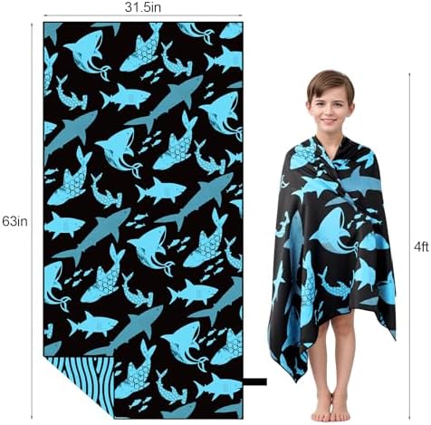 Stylish Shark Beach Towel Microfiber Fast Dry Perfect for Travel More