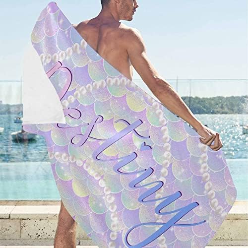 Artsadd Personalized Beach Towel with Name 30x60 Kids Pool Towel