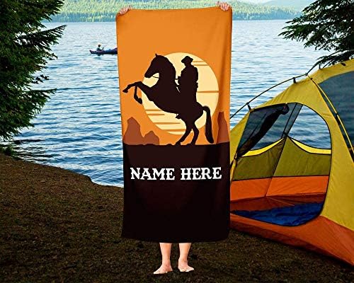 Personalized Corner Extra Large Cowboy Horse Towel