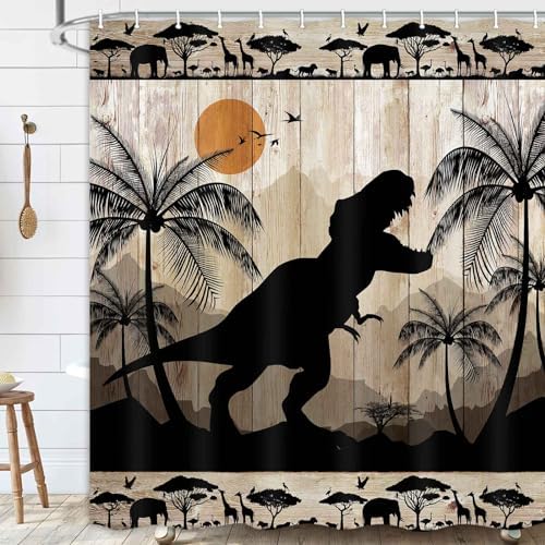 JAWO Dinosaur Shower Curtains for Kids