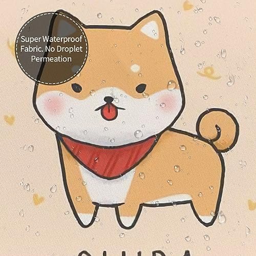 Cute Shiba Cartoon Shower Curtain for Kids Girls Boys