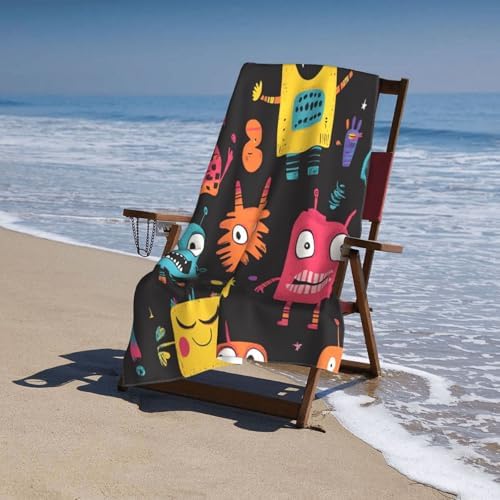 HOYYU Monster Robot Beach Towel for Kids Girls Boys
