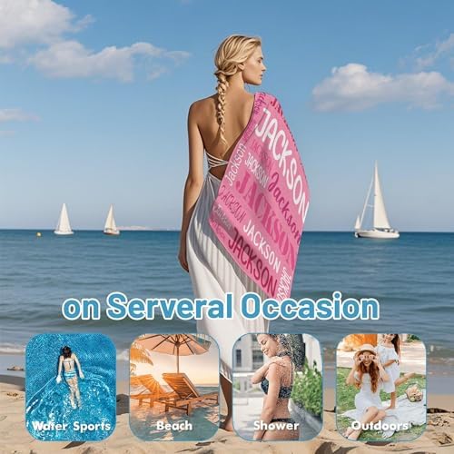 Voltexia Custom Beach Towels for Kids Adults with Name