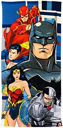 justice league super man flash towel
