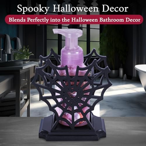 Heart-Shaped Halloween Soap Holder with Spider Web Design