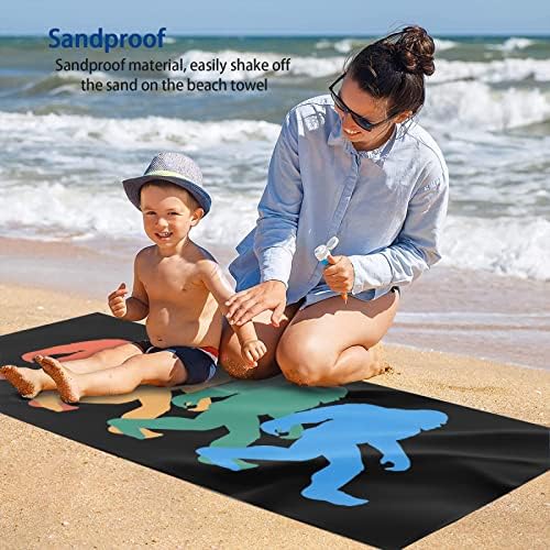 HUIANBPO Retro Bigfoot Microfiber Beach Towel 32x52inx