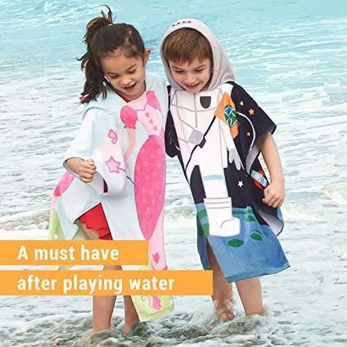 Kids Hooded Towel Bath Beach Soft Cotton Poncho for Girls and Boys