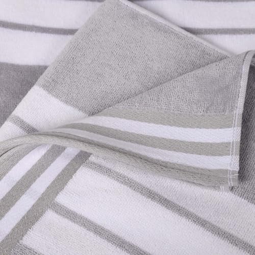 Superior Cotton Cabana Beach Towels - Light Grey