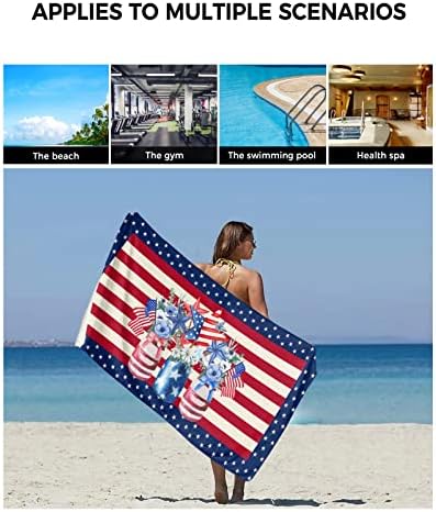 Chees D Zone USA Flag Stars Bath Towel Set