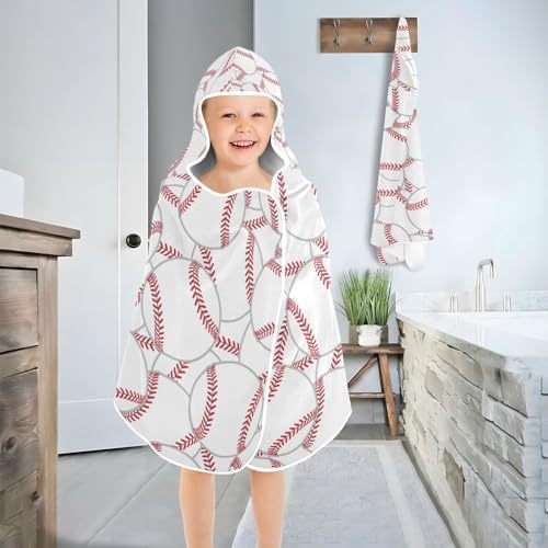 YETTASBIN Baseball Hooded Bath Towel for Kids