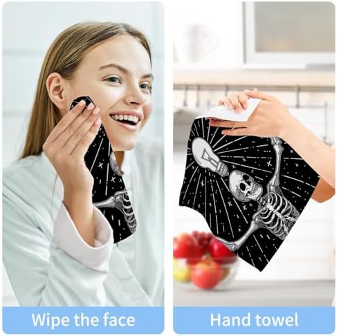 Stay Clean All Day - PachyLuu Skeleton Lightbulb Pattern Washcloth Set