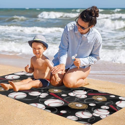 Baseball Beach Towel 52x33 Microfiber Big