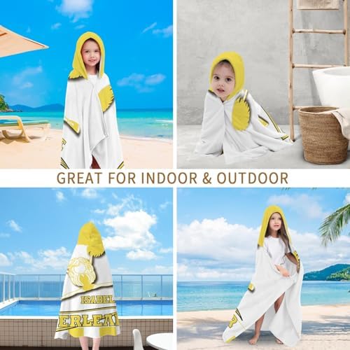 Deven Cheesy Yellow Microfiber Kids Bath Towel for Boys Girls