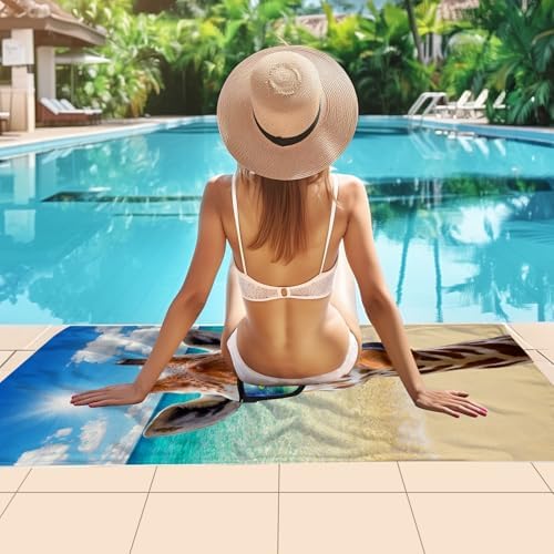 WZOMT Funny Giraffe Beach Towel Lightweight Microfiber Summer essential