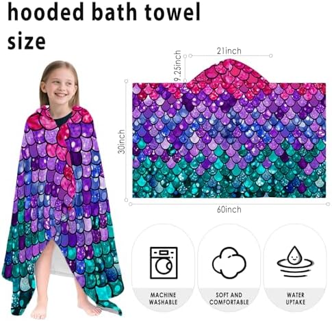 Mermaid Hooded Beach Towel for Kids