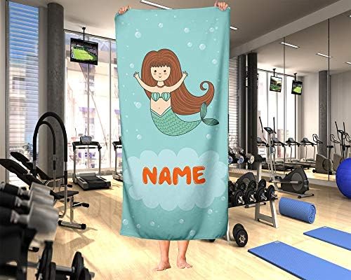 Personalized Corner Mermaid Beach Towels for Kids Adults