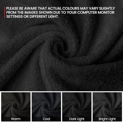 Imperial 6-Pack Black Hand Towels Terry Cotton Eco-Friendly Hypoallergenic