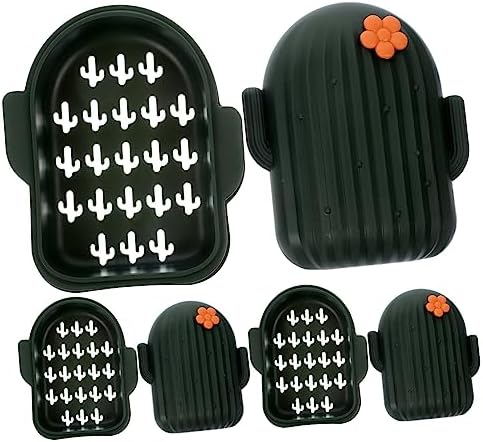 Set of 3 Cartoon Cactus Soap Holder Post-Travel Storage