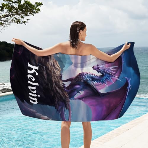 Personalized Dragon Beach Towel