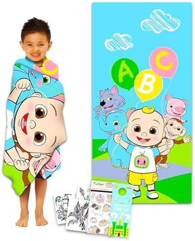 Cocomelon Kids Towel Bundle - Pool Bath Set for Boys and Girls