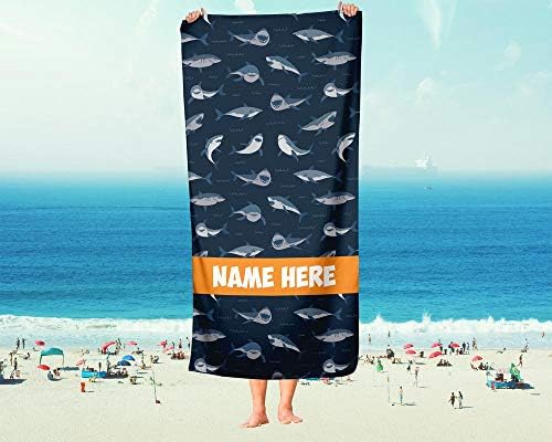 Extra Large Thick Cotton Shark Towels Personalized Design Beach and Travel Use